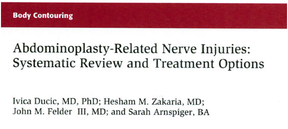Abdominoplasty related nerve injuries
